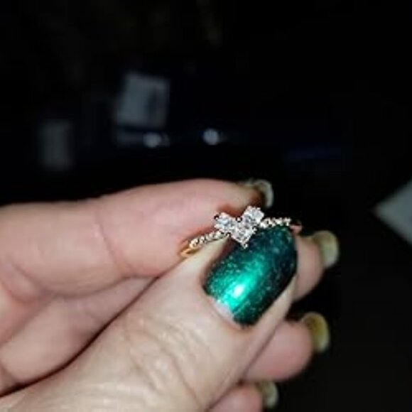 Neiman Marcus 14K Gold Plated Minimalist Stack Heart Ring - Picture 2 of 6